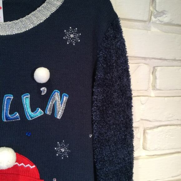 Ugly Christmas Sweater Chillin Light-up Sunglasses Themed L 12/14 - Picture 4 of 6